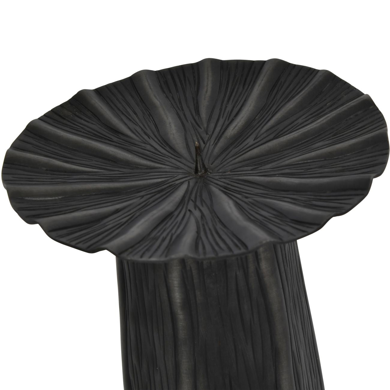 Pelham Matte Black Textured Pillar Candle Holder Large